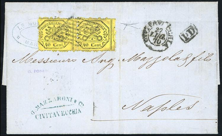 1870 - 40 cent. giallo limone ... 