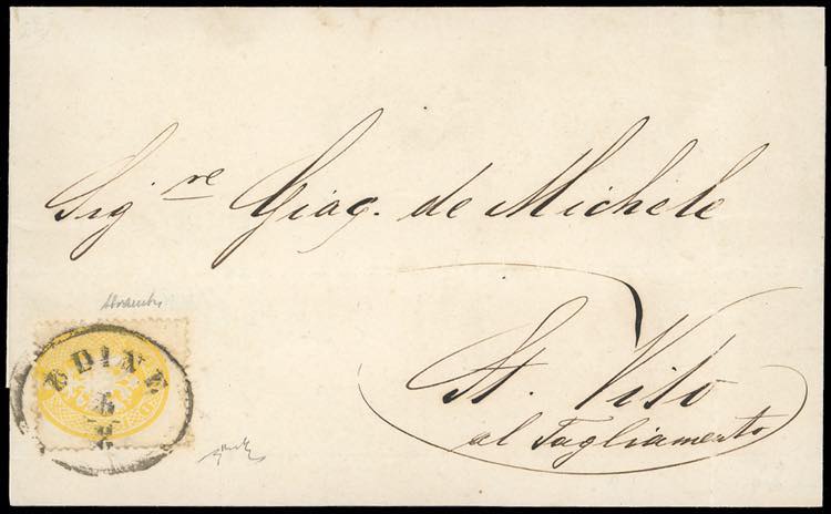 1863 - 2 soldi giallo, dent. 14 ... 