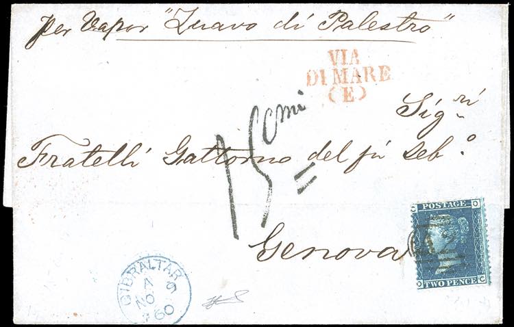 INCOMING MAIL GIBILTERRA 1860 - 2 ... 