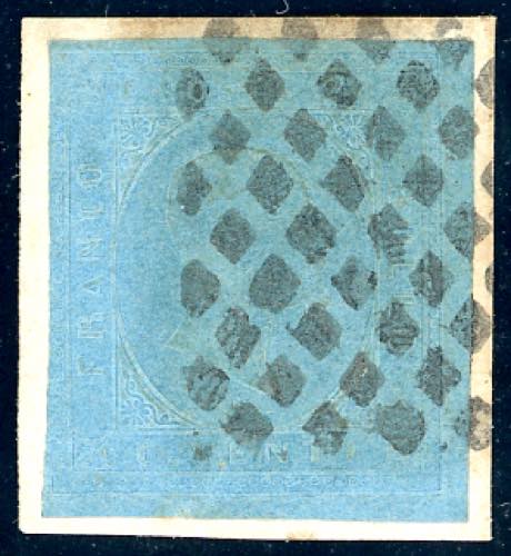 1853 - 20 cent. azzurro, seconda ... 