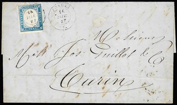 1857 - 20 cent. (15), francobollo ... 