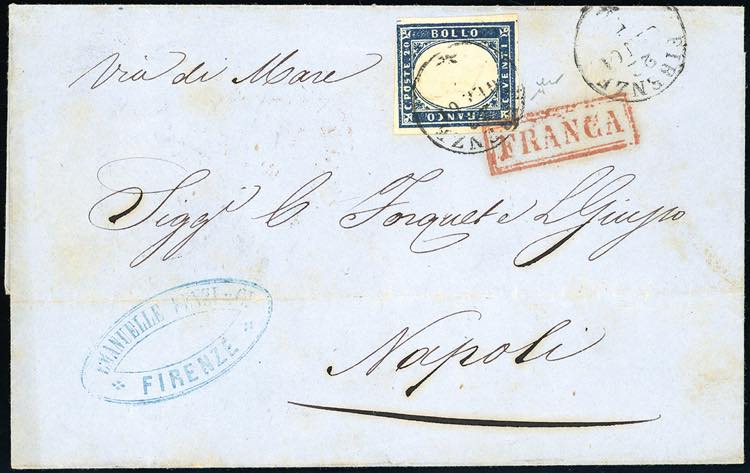 1861 - 20 cent. azzurro scurissimo ... 