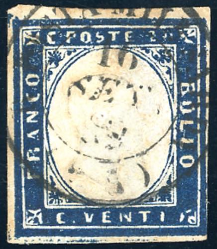 1859 - 20 cent. indaco oltremare ... 