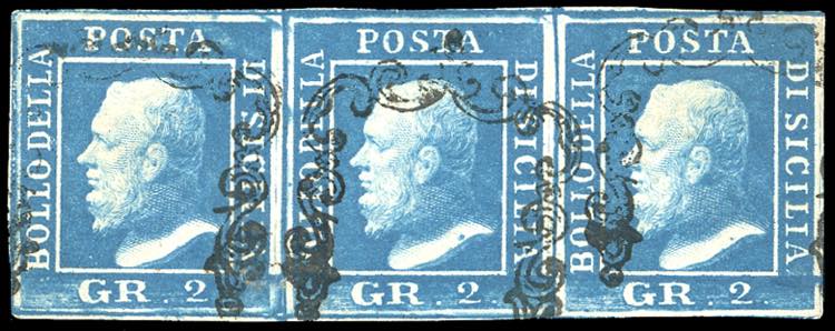 1859 - 2 grana azzurro vivo, III ... 