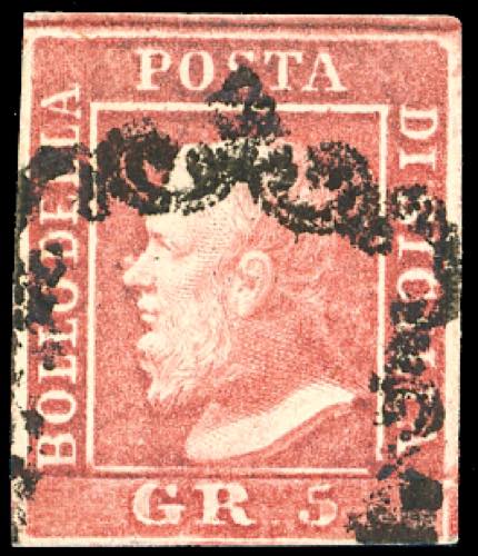 1859 - 5 grana rosa carminio, I ... 