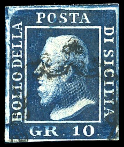 1859 - 10 grana indaco (12b), ... 