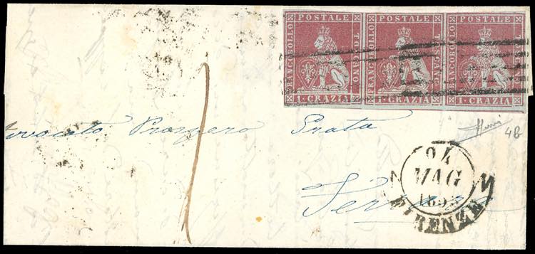 1853 - 1 crazia carminio su ... 