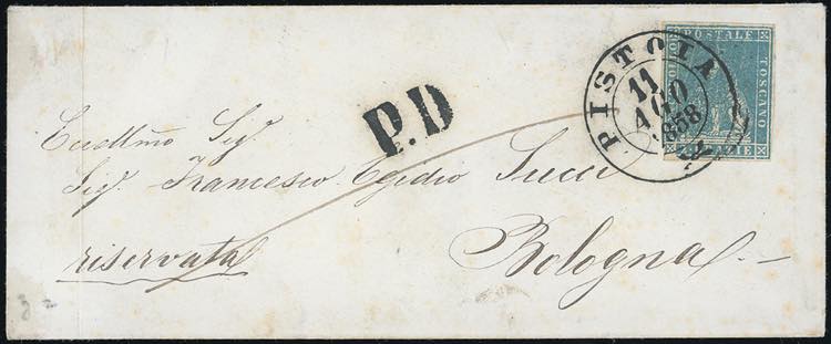 1858 - 2 crazie azzurro, II ... 