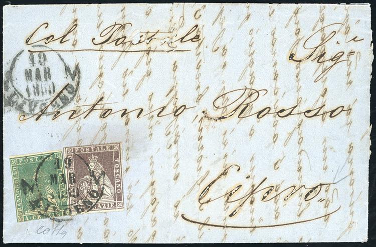 1859 - 4 crazie verde giallastro, ... 