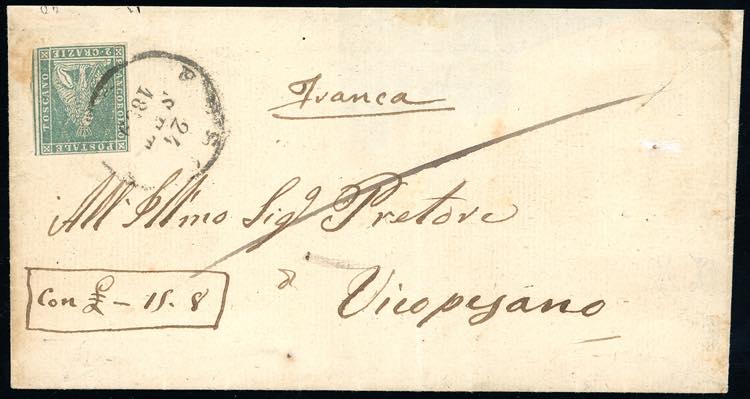 1859 - 2 crazie azzurro grigio ... 