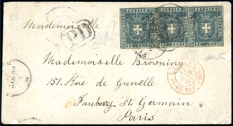 1860 - 20 cent. azzurro (20), ... 