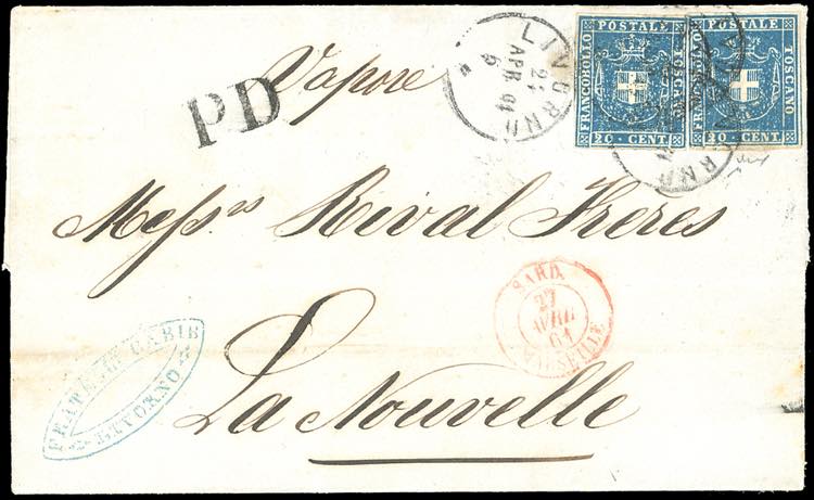 1861 - 20 cent. azzurro (20), due ... 