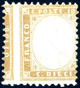 1862 - 10 cent. bistro giallastro, ... 