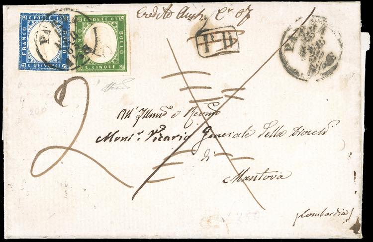 1863 - 15 cent. azzurro tipo ... 