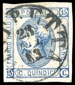 1863 - 15 cent. azzurro ... 