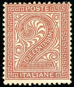 1863 - 2 cent. De La Rue, tiratura ... 