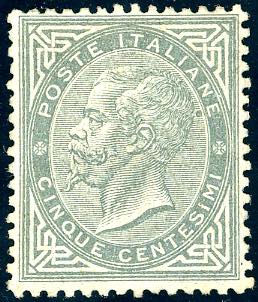 1863 - 5 cent. De La Rue, tiratura ... 
