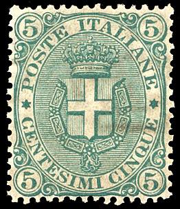 1891 - 5 cent. Stemma, fondo a ... 