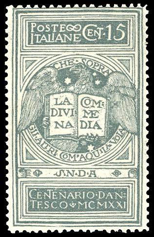 1921 - 15 cent. grigio Dante, non ... 