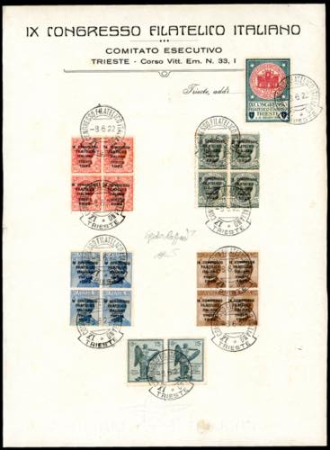 1922 - Soprastampati CONGRESSO ... 