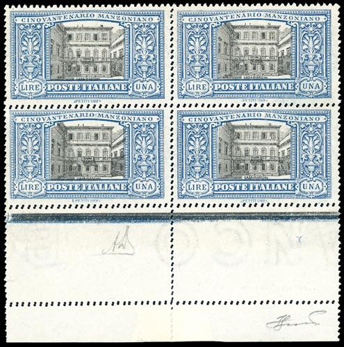 1923 - 1 lira Manzoni, doppia ... 