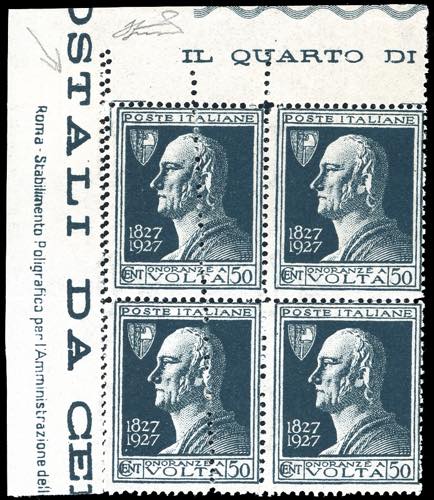 1927 - 50 cent. Volta, blocco di ... 