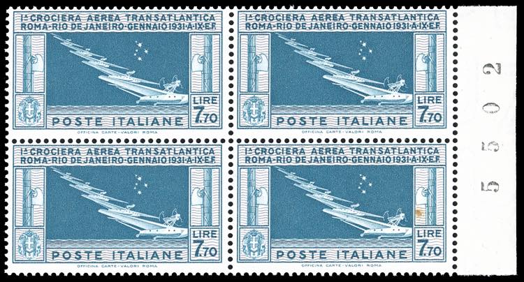 1930 - 7,70 lire Crociera Balbo ... 