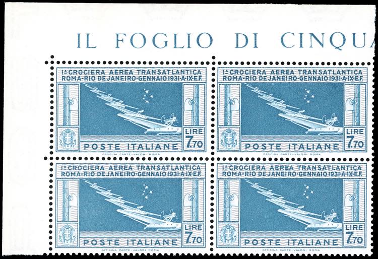 1930 - 7,70 lire Crociera Balbo ... 