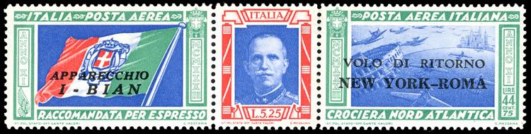 1933 - 5,25 + 44,75 lire Trittico ... 