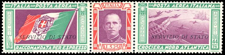 1933 - 5,25 + 44,75 lire trittico ... 