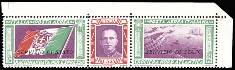 1933 - 5,25 + 44,75 lire trittico ... 