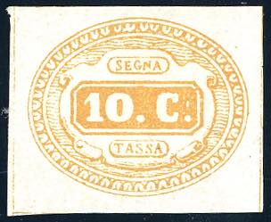 1863 - 10 cent. ocra (1a), gomma ... 