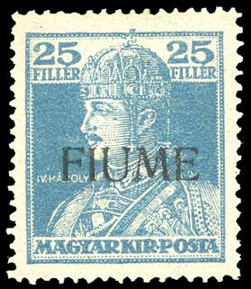 1918 - 25 f. azzurro Carlo I, ... 