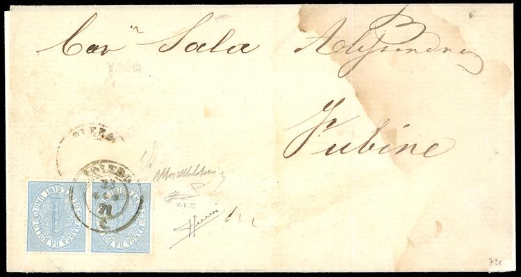 1871 - 1 cent. azzurro chiaro ... 