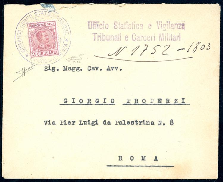 1920ca - 50 cent. marca da bollo ... 