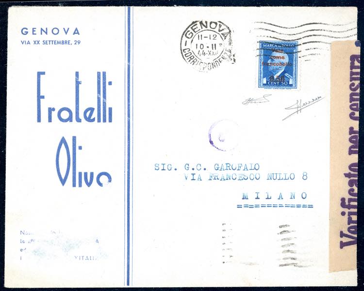 1944 - 50 cent. marca da bollo ... 