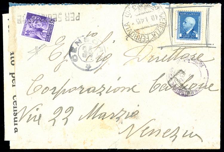 1945 - 50 cent. marca da bollo ... 