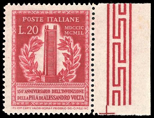 1949 - 20 lire Volta, dent. 14 1/4 ... 