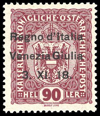 VENEZIA GIULIA 1918 - 90 h. lilla ... 