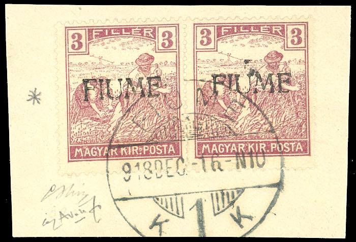 1918 - 3 f. Mietitori, soprastampa ... 