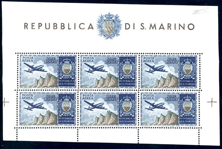 1954 - Aereo, veduta e stemma, ... 