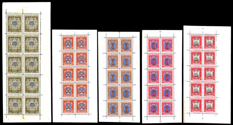 1945/46 - Stemmi, minifogli, serie ... 