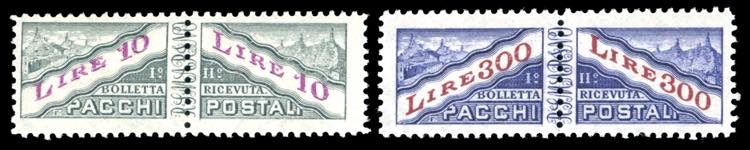 1953 - 10 e 300 lire, filigrana ... 
