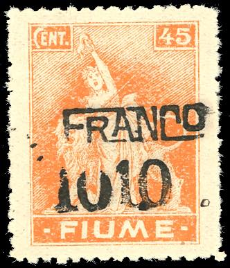 1919/20 - 10 cent. su 45 cent. ... 
