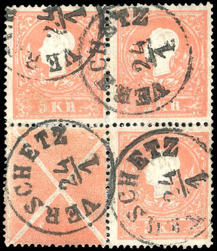 AUSTRIA 1858 - 5 kr. vermiglio, I ... 