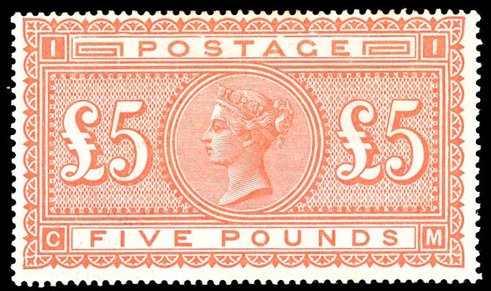 GRAN BRETAGNA 1882 - 5 £ Regina ... 