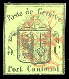 SVIZZERA CANTONALI 1845 - 5 cent. ... 