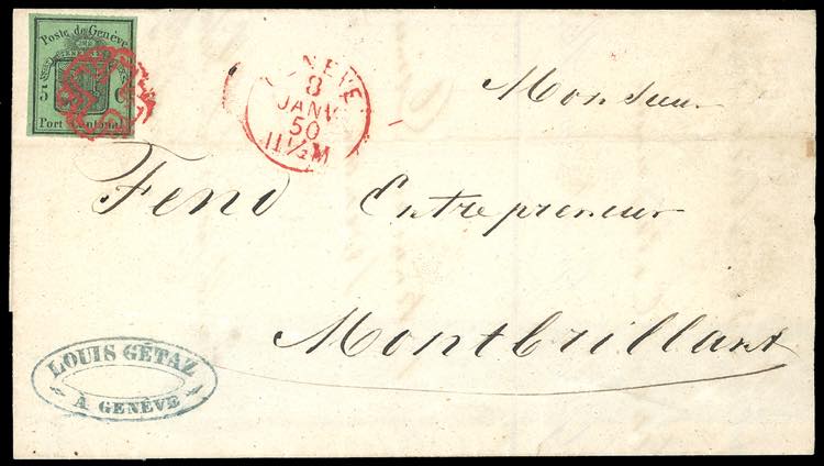 SVIZZERA CANTONALI 1850 - 5 cent. ... 