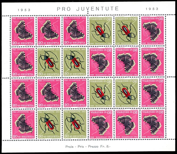 SVIZZERA MINIFOGLI 1953 - Pro ... 