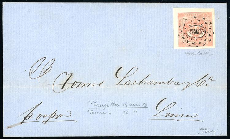 PERU 1859 -  1 peseta rosso, ... 